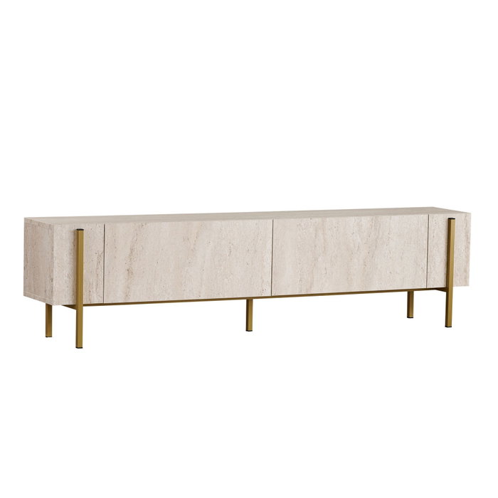 Nordure Nexus Soporte para Televisión Travertino y Oro